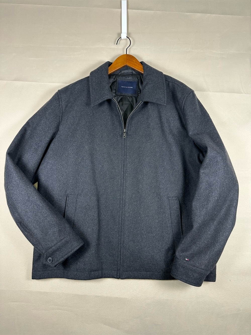 Tommy Hilfiger Men's Wool Blend Car Coat Jacket Gray XL